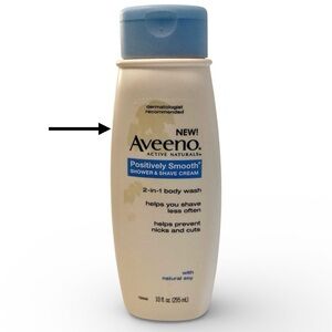 75% full Aveeno Naturals Positively Smooth Shower & Shave Cream 2 in 1 Body Wash